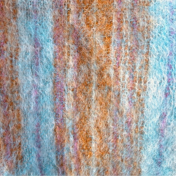 HEMMINGS IRISH MOHAIR WOOL HANDWOVEN SCARF WRAP AND BERET SET PASTEL EUC VINTAGE - Picture 5 of 7